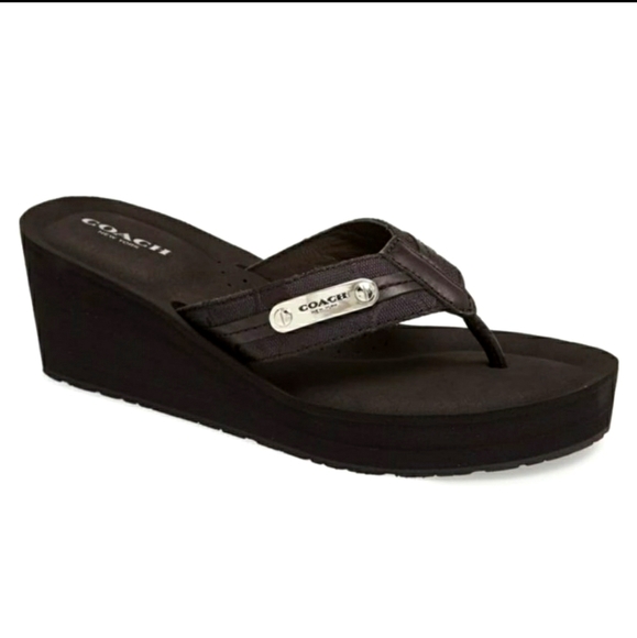 coach wedge flip flops